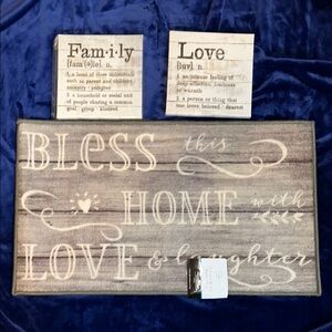 Door mat and wall signs